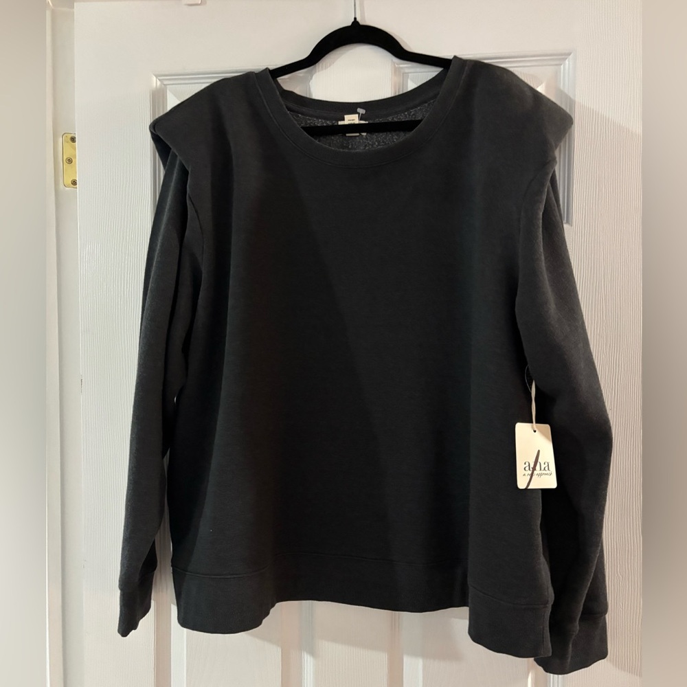A.N.A SWEATSHIRT WITH SHOULDER PADS